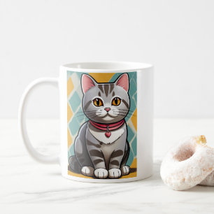 American Shorthair Cat Abstract Art Feline Coffee Mug