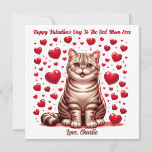 American Shorthair Cat Valentine Day Purr  Holiday Card