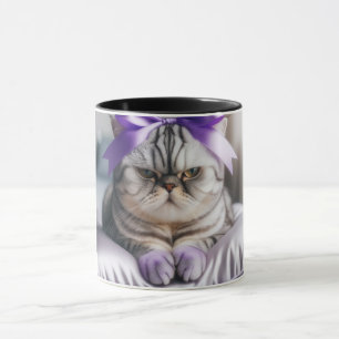 American Shorthair Cat with a Bow Mug