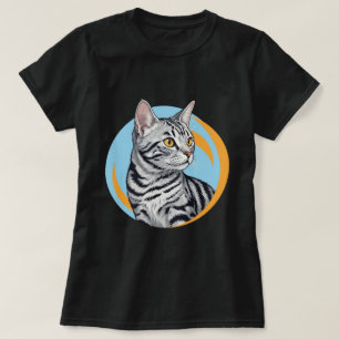 American Shorthair Circle Badge Art T-Shirt