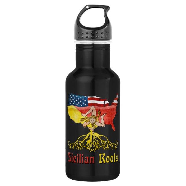 American Sicilian Roots 532 Ml Water Bottle (Front)