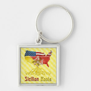 American Sicilian Roots   Key Ring