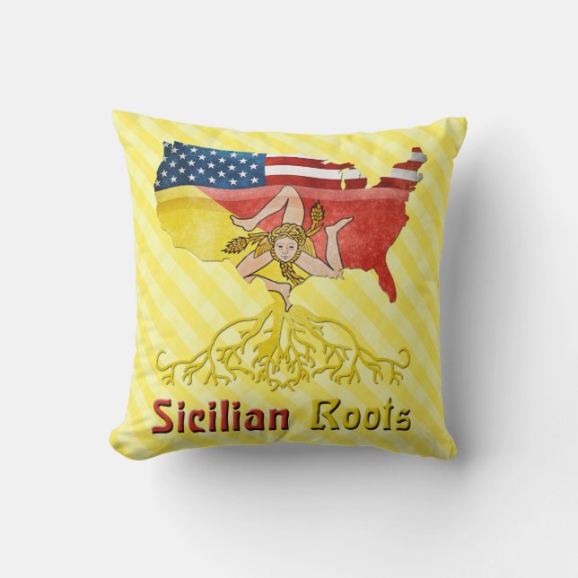 American Sicilian Roots, Sicily Cushion (Front)