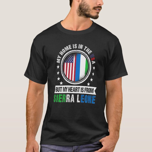 American Sierre Leonean Flag Sierra Leone American T-Shirt (Front)