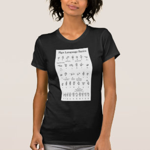 American Sign Language Alphabet and Numbers T-Shirt