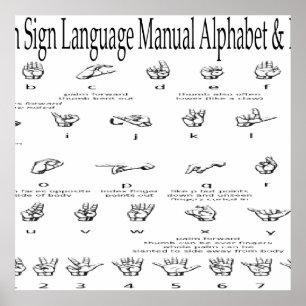 American Sign Language ASL Alphabet &Numbers Chart