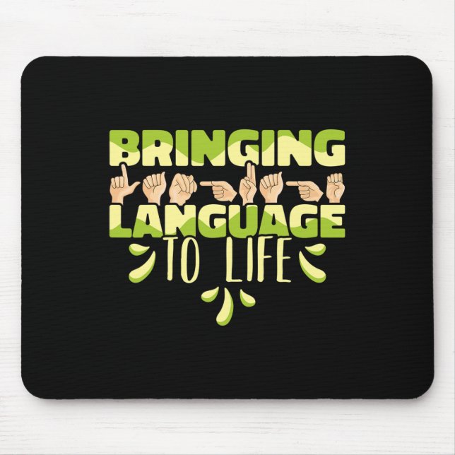 American Sign Language Asl Bringing Language To Li Mouse Mat (Front)