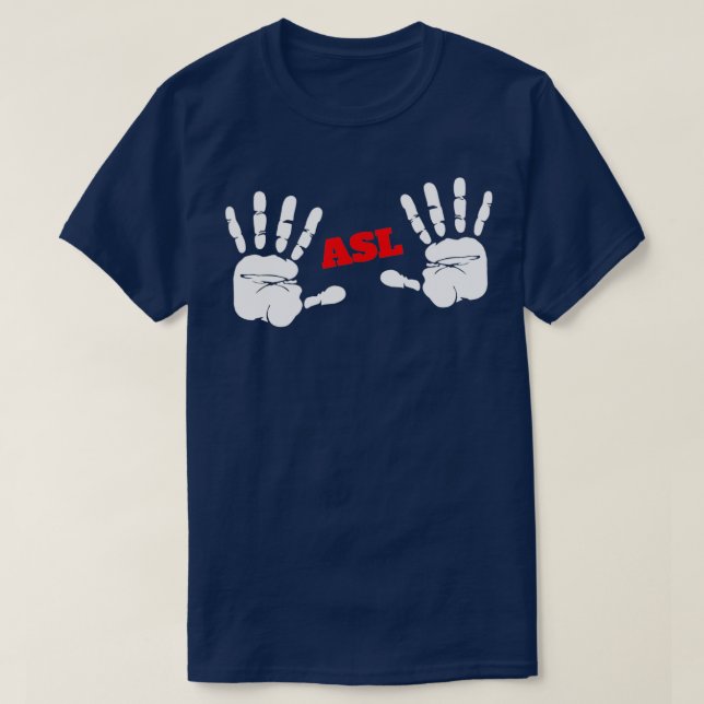 American Sign Language ASL design handprints 1 T-Shirt (Design Front)