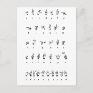 American Sign Language (ASL) Postcard