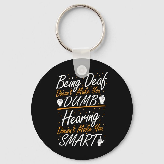 American Sign Language Awareness - ASL Deaf Pride  Key Ring (Front)