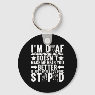 American Sign Language Deaf Awareness 11 Key Ring