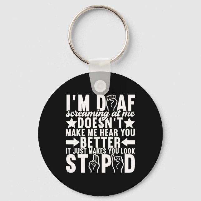 American Sign Language Deaf Awareness 11 Key Ring (Front)