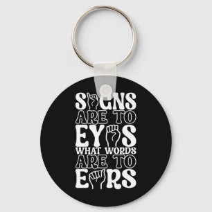 American Sign Language Deaf Awareness 12 Key Ring