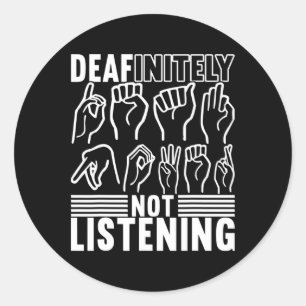 American Sign Language Deaf Awareness 1 Classic Round Sticker