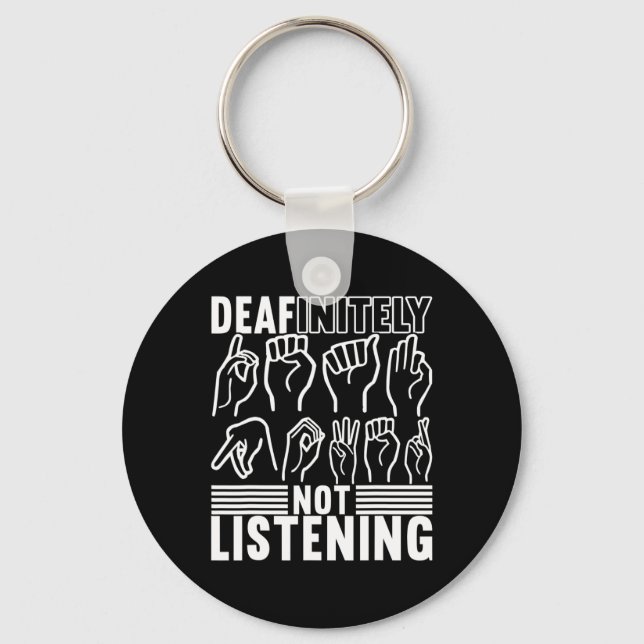 American Sign Language Deaf Awareness 1 Key Ring (Front)