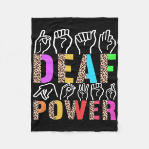 American Sign Language Deaf Awareness 3  Fleece Blanket
