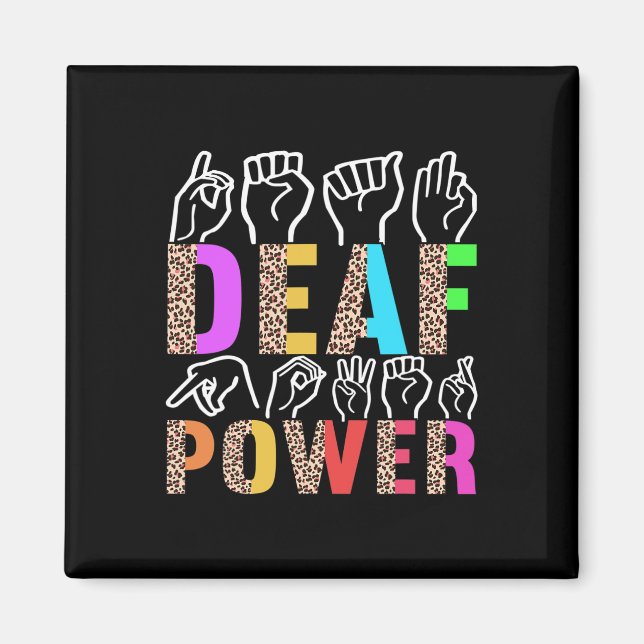 American Sign Language Deaf Awareness 3  Magnet (Front)