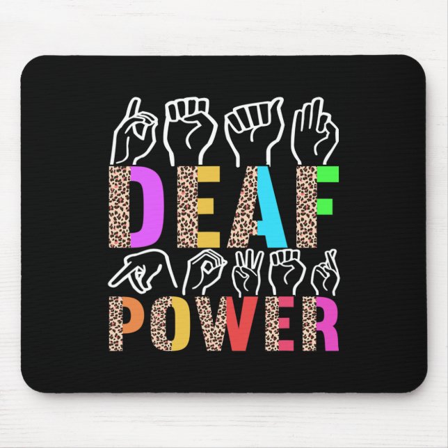 American Sign Language Deaf Awareness 3 Mouse Mat (Front)