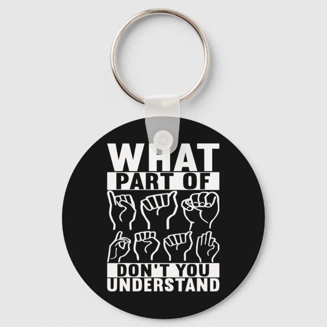 American Sign Language Deaf Awareness 7 Key Ring (Front)