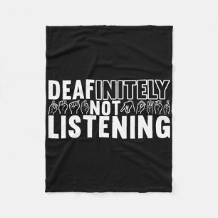 American Sign Language Deaf Awareness 9 Fleece Blanket