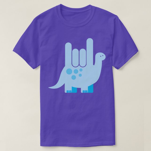 American Sign Language Dinosaur I Love You T-Shirt (Design Front)