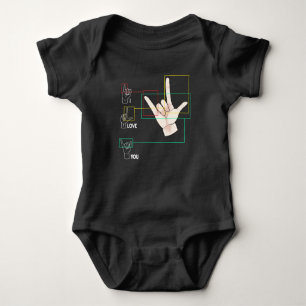 American Sign Language Hand Sign ASL I Love You Baby Bodysuit