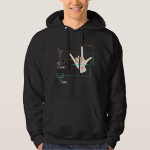 American Sign Language Hand Sign ASL I Love You Hoodie