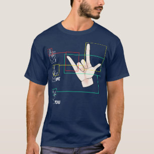 American Sign Language Hand Sign ASL I Love You T-Shirt
