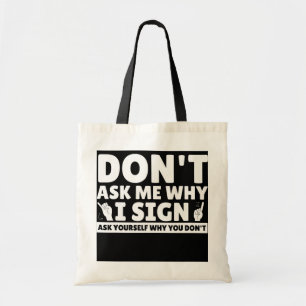 American Sign Language Hand Talking Teacher Tote Bag