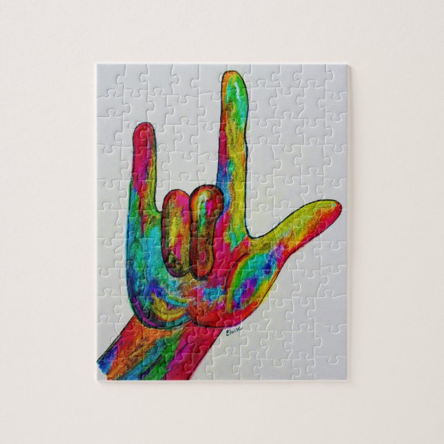 American Sign Language I LOVE YOU Jigsaw Puzzle (Vertical)