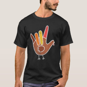 American Sign Language I Love You Thanksgiving Tur T-Shirt
