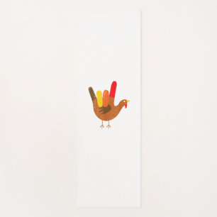 American Sign Language I Love You Thanksgiving Tur Yoga Mat