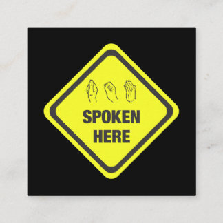 American Sign Language Interpreter Square Business Card
