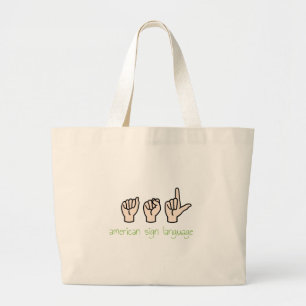 American Sign Language Large Tote Bag