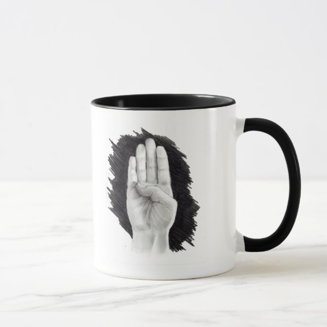 AMERICAN SIGN LANGUAGE LETTER "B" MUG (Right)