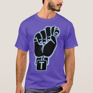 American sign language Letter T blue men and boys T-Shirt