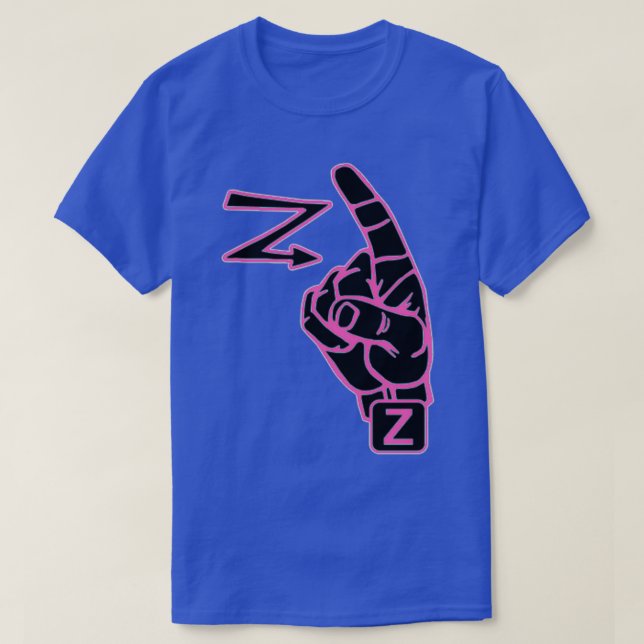 American sign language Letter Z pink colour girls T-Shirt (Design Front)