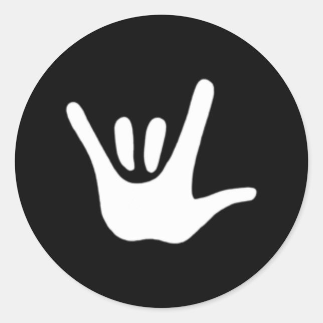 American Sign Language Love Asl Deaf Awareness  Classic Round Sticker (Front)