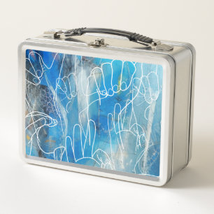 American Sign Language Metal Lunch Box