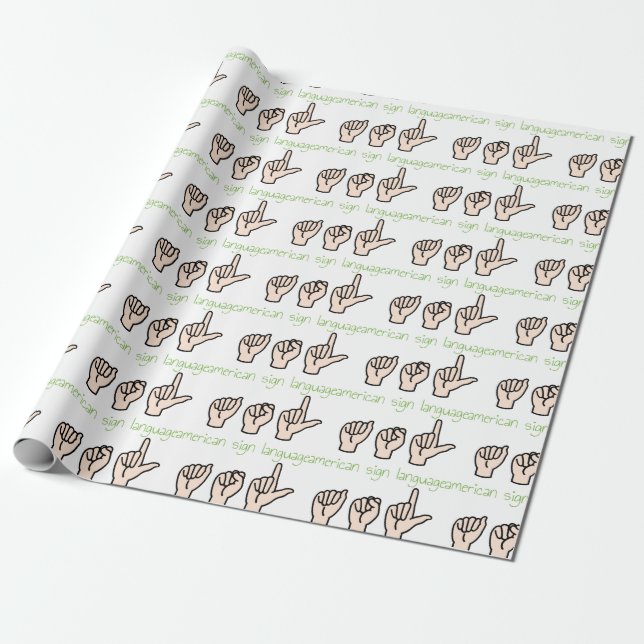 American Sign Language Wrapping Paper (Unrolled)