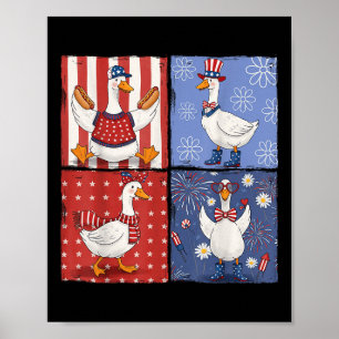 American Silly-goose 4th Of July Geese Girly Usa P Poster