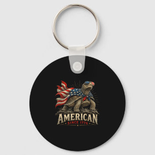 American since 1776 patriotic turtle vintage usa key ring