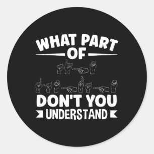 American Sing Language ASL Teacher ASL Alphabet Pu Classic Round Sticker