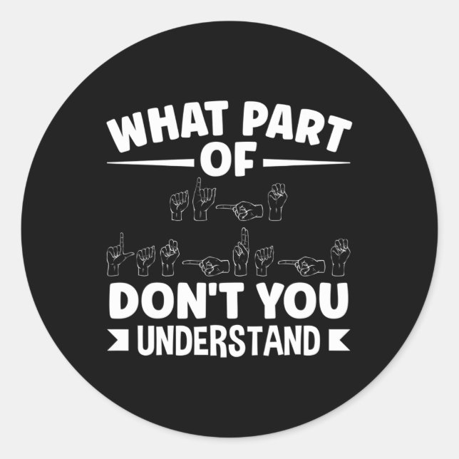 American Sing Language ASL Teacher ASL Alphabet Pu Classic Round Sticker (Front)