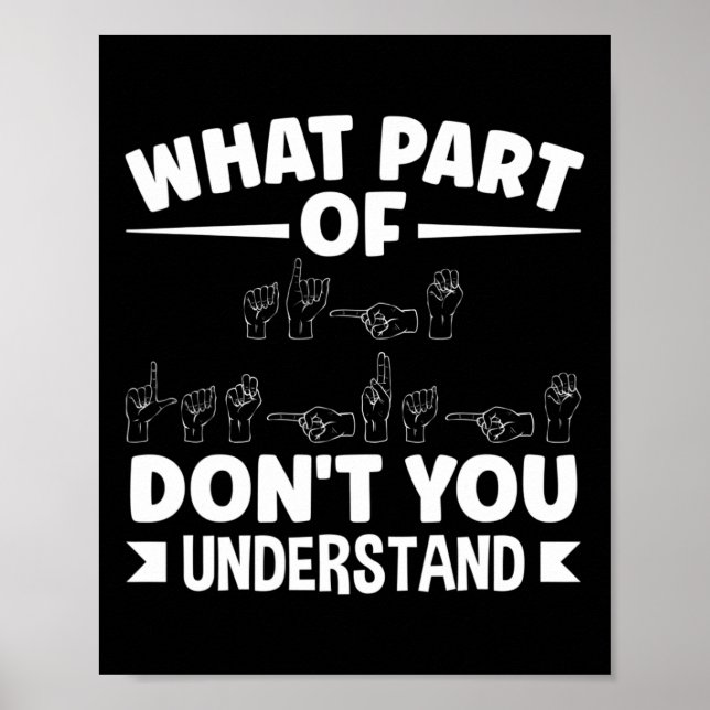 American Sing Language ASL Teacher ASL Alphabet Pu Poster (Front)