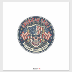 American Skull Patriotic Patriotic Skull Tough Gra