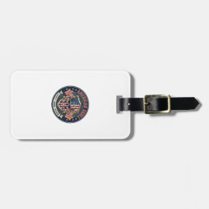 American Skull Patriotic Patriotic Skull Tough Gra Luggage Tag