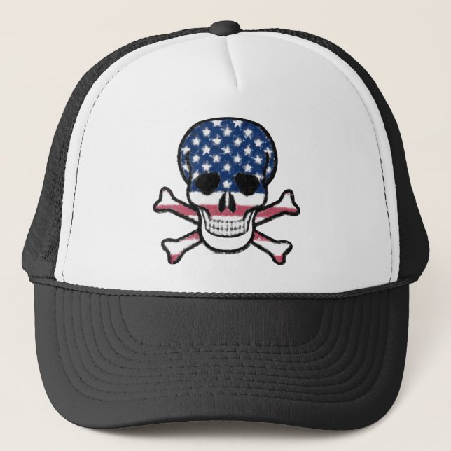 American Skull Trucker Hat (Front)