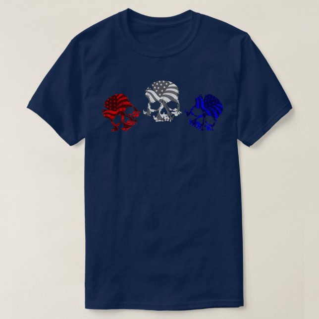 American Skulls RWB 1 T-Shirt (Design Front)