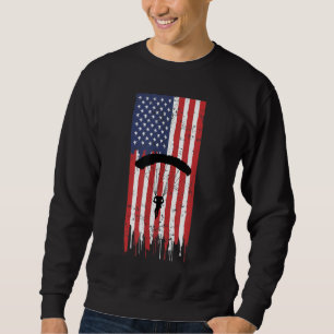 American Skydiver Parachutist Skydive Parachute De Sweatshirt